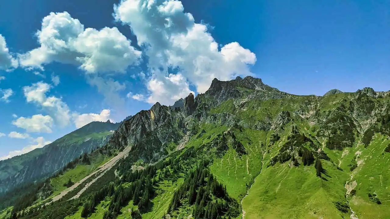 The beautiful scenery of the Alps