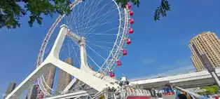 flip clock screen background of Ferris wheel
