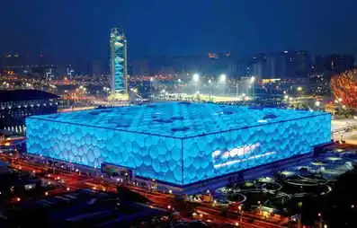 flip clock screen background of Water Cube-National Aquatics Center